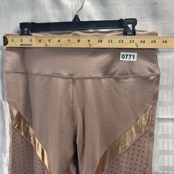 BSP  Antler&Gold Cutout Accent Contrast HighWaist Leggings Women Size XL  Brown - Picture 7 of 16